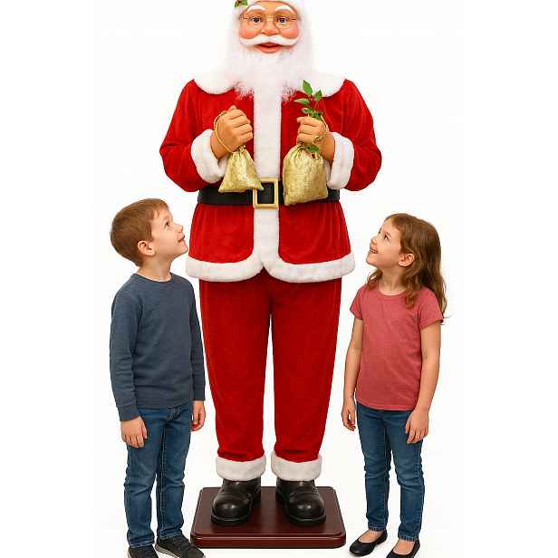 Obrovský Mikuláš 180 cm Figurka Tančí Zpěv Vánoční Ozdoba