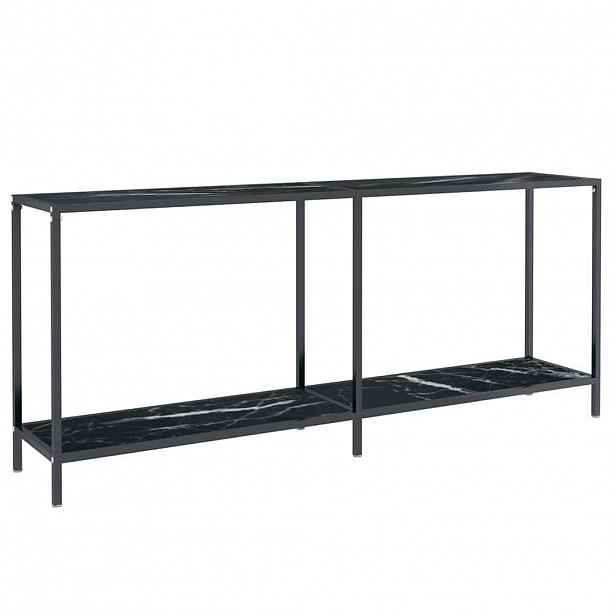 vidaXL Konzolový stolek černý 180 x 35 x 75,5 cm tvrzené sklo