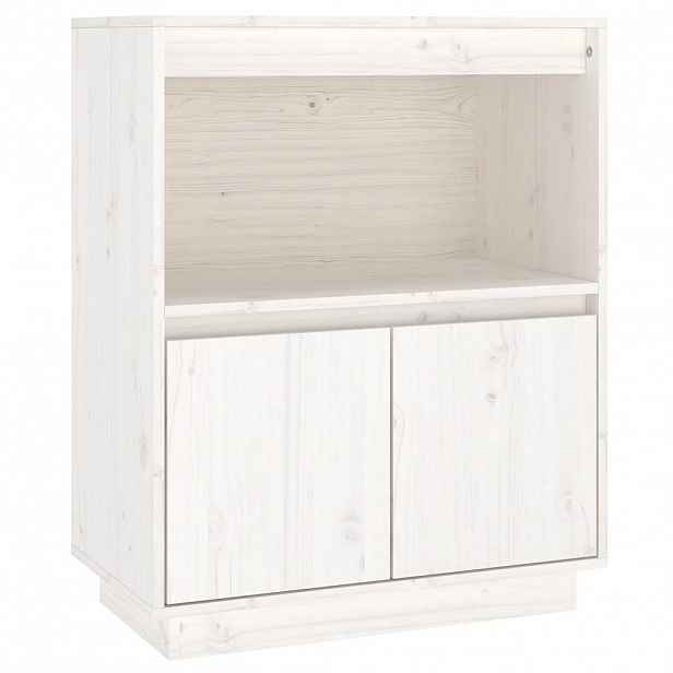 vidaXL Příborník bílý 60 x 34 x 75 cm masivní borové dřevo