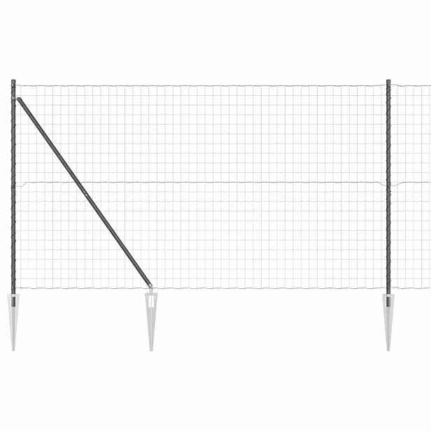 vidaXL Evropský plot se hroty 10 x 1,6 m Ocel potažená PVC Šedá