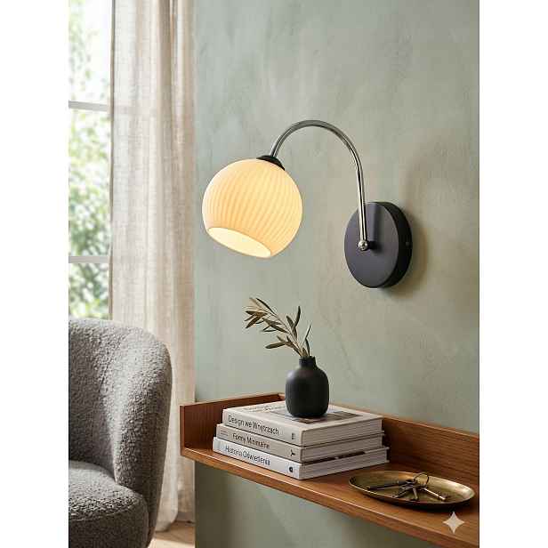 Euro-Lamp Nástěnná lampa Alva Černá Stínidlo bílý proužek 1X60W Výrobce