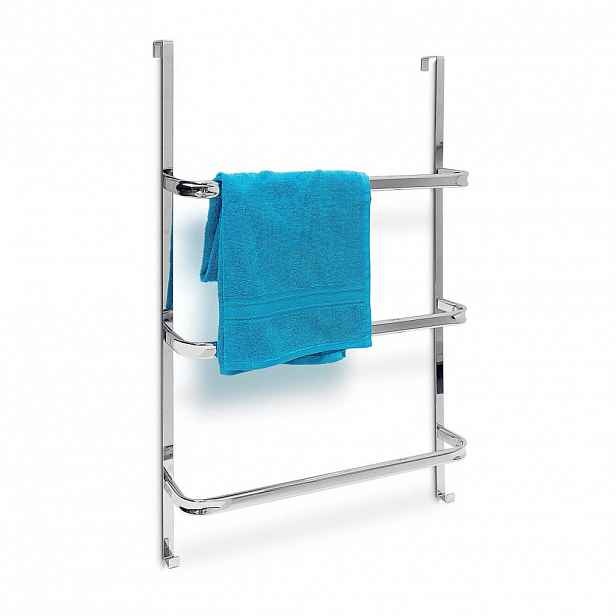 Relaxdays VĚŠÁK Stříbrný na dveře 3-tyče 85 cm