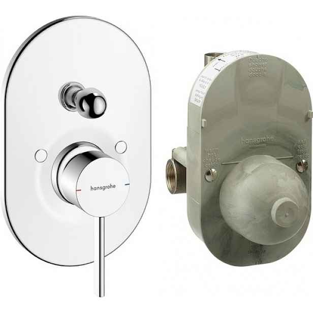 Sprchová a vanová baterie Hansgrohe Zesis S včetně podomítkového tělesa chrom 74418000