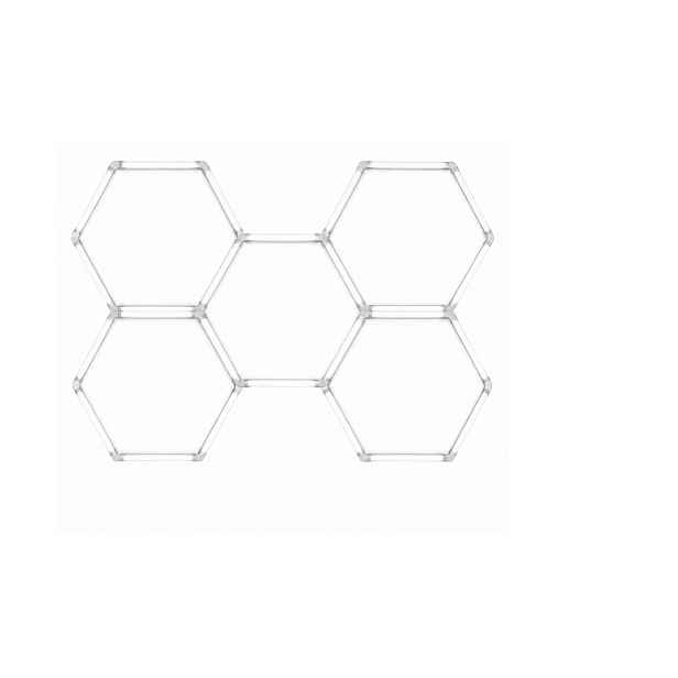Stropní Svítidlo Hliníkový Bílý Hexagon 192W 6500K 45,7 X 20,5 X 20 CM