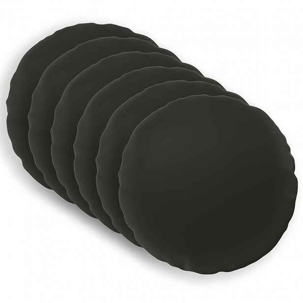 vidaXL Povlak na polštář 6 pcs HEERLEN Černá Ø 30 cm Polyester