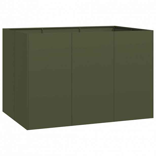 vidaXL Truhlík olivově zelený 120x80x80 cm ocel