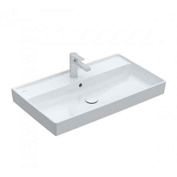 Villeroy & Boch Collaro - Umyvadlo nábytkové 80x47 cm, s přepadem, otvor pro baterii, alpská bílá 4A338001
