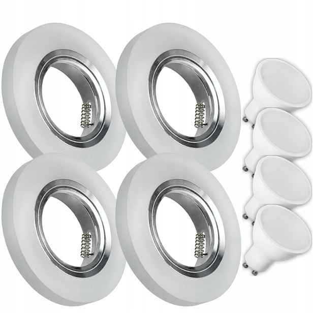 4X Skleněná Lampička Moderní Kulaté Stropní Svítidlo Kolo Silné Sklo Námraza 3W Led Žárovka