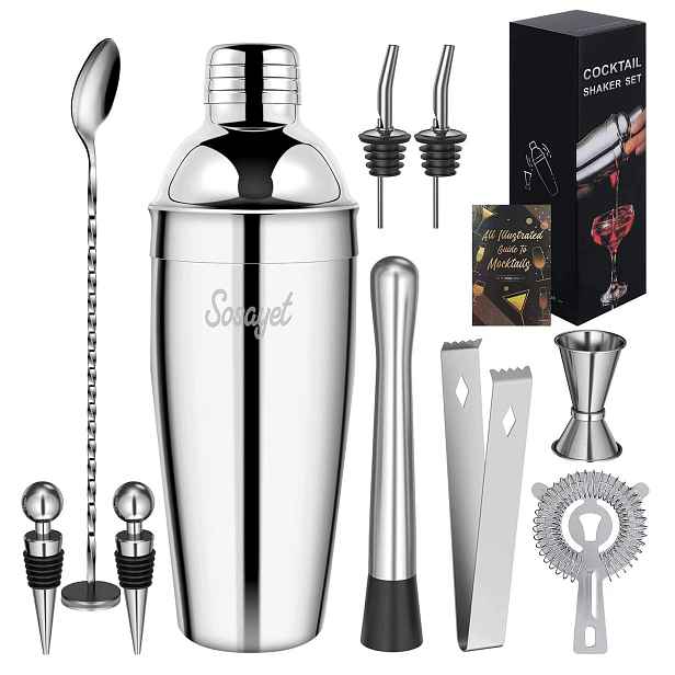 Barmanský Šejkr 750 ML 10 Prvků Nerezová Ocel Pro Nápoje