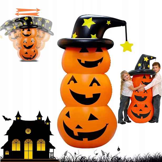 Nafukovací Dýně Tumbler – Ozdoba Na Halloween Z Odolného Materiálu