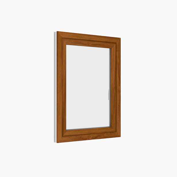 Okno plastové BRAVO OS1 golden oak/white pravé 600×900 mm