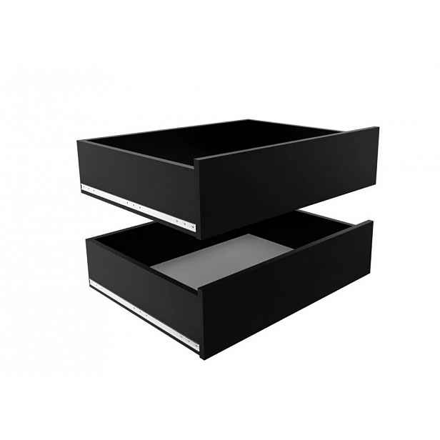 Set 2 šuplíků do skříní o hloubce 60 cm UNIS - černá