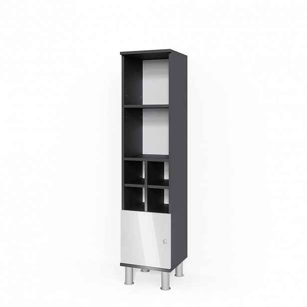Vicco STŘEDNÍ SKŘÍŇKA Fynn Bílá vysoký lesk 30 x 130.6 cm malé dveře