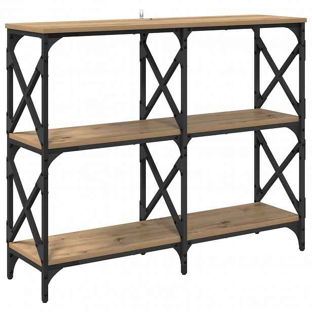 vidaXL Konzolový stolek Artisanový dub 100 x 28 x 80,5 cm