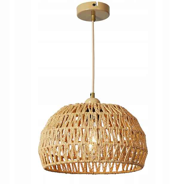Forcoso Závěsná lampa Rattan Boho Rustikální do ložnice Obývacího pokoje Kuchyně