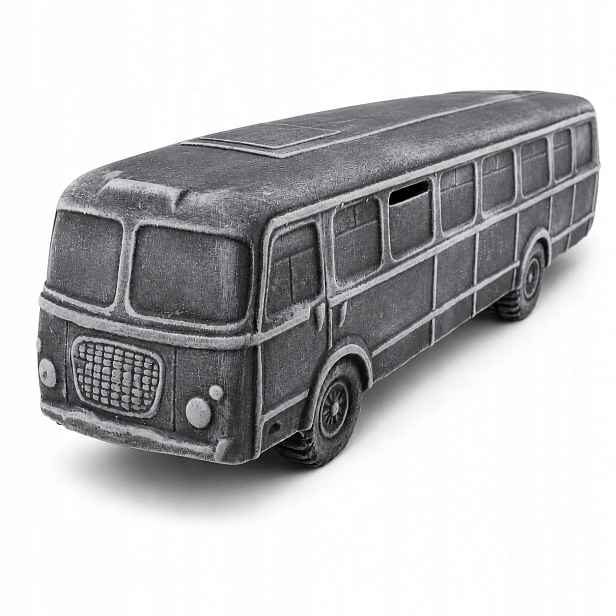 Keramická pokladnička Autobus Retro XXL Velká pokladnička Ruční práce Šedá