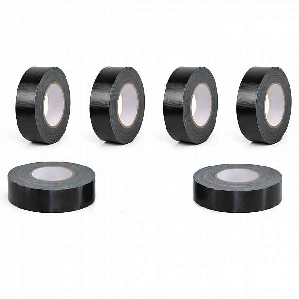 Opravná Páska Duct Tape Černá Montážní 100 m 48 mm 180µ m Sada 6 ks