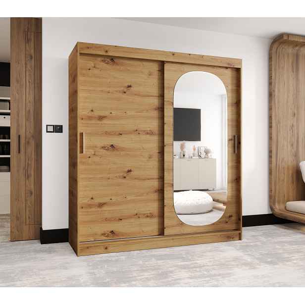 Šatní skříň Abi Royal Rozměry: 180 cm, Barva korpusu + barva dveří: Dub artisan + Dub artisan