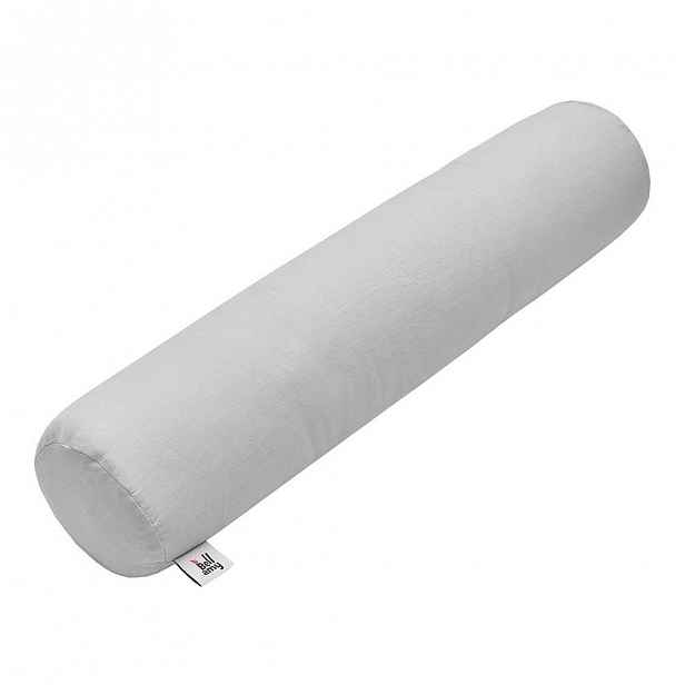 Šedý dětský lněný polštář ve tvaru válečku BELLAMY Stone Gray, 15 x 70 cm