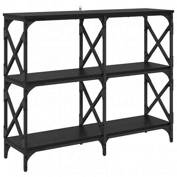vidaXL Konzolový stolek Černý dub 100 x 28 x 80,5 cm Kompozitní dřevo