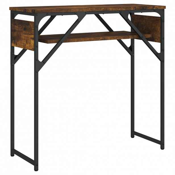 vidaXL Konzolový stolek s policí kouřový dub 75 x 30 x 75 cm kompozit