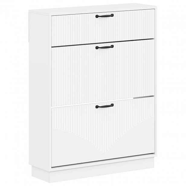vidaXL Skříň na obuv HOORN 78 x 24 x 100 cm Kompozitní dřevo Bílá