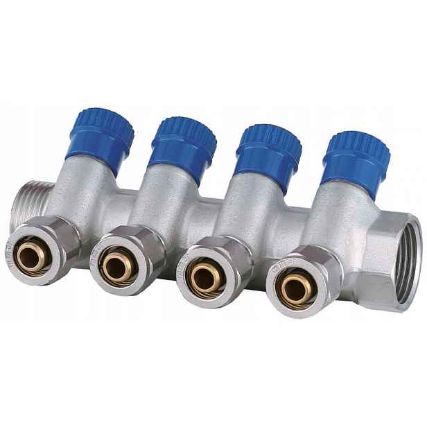 X-home Rozdělovač Pex 1“ x 16 mm 4 Okruhy Sekce Cwu Pro Studenou Vodu Mono