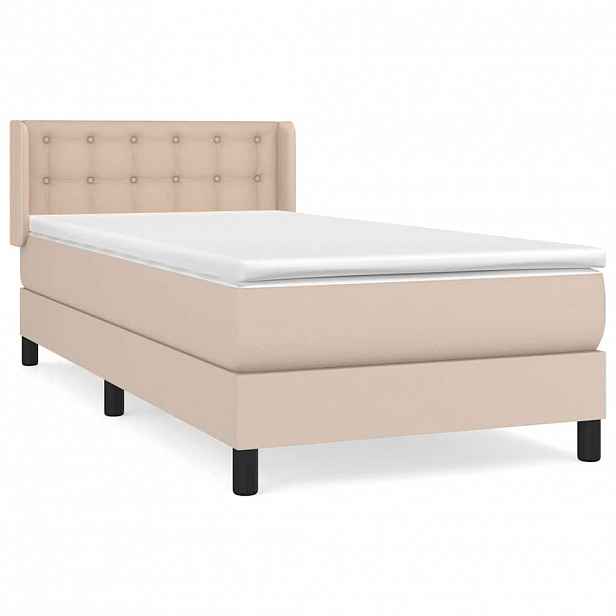 vidaXL Box spring postel s matrací cappuccino 100x200 cm umělá kůže