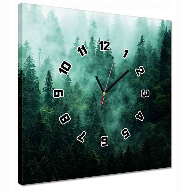 Hodiny 40x40 Les Mlha Krajina Cestování