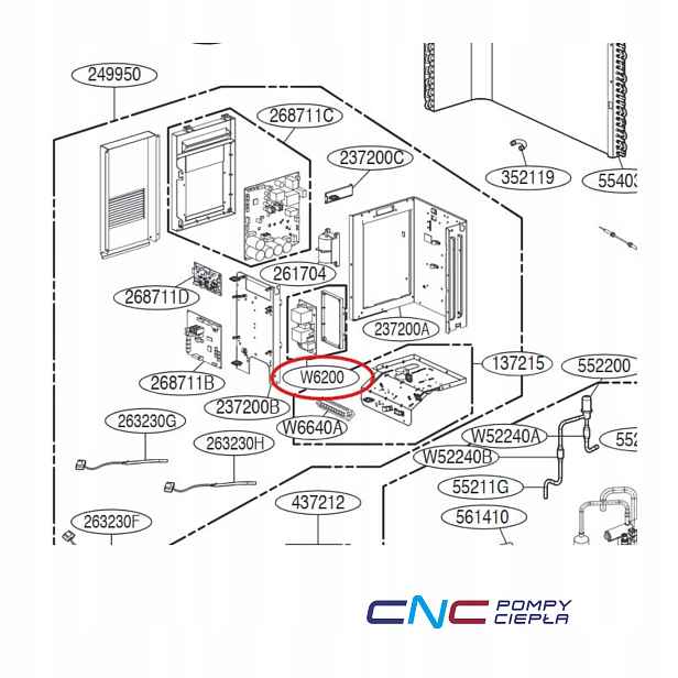 Ovládací deska Lg EBR81792707 Pcb, výkonový modul tepelného čerpadla, část zam.