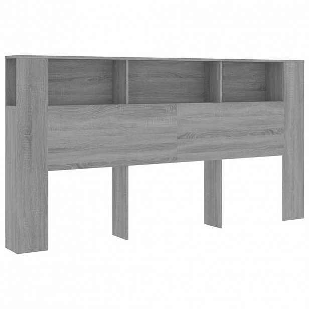 vidaXL Čelo postele s úložným prostorem šedé sonoma 200x18,5x104,5 cm