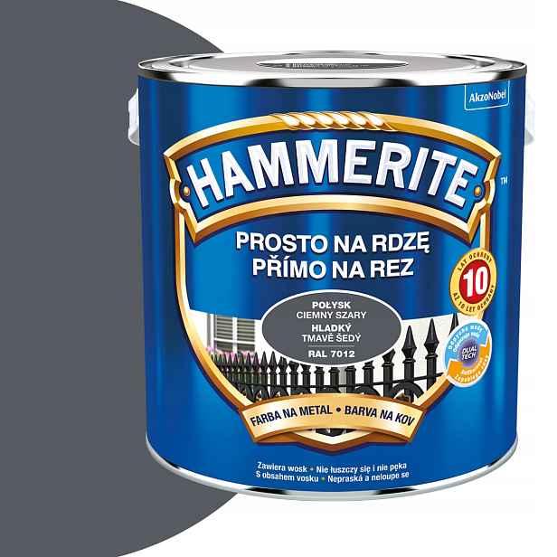 Hammerite Přímo na rez 2,5L Šedý Tmavý Lesk Ral 7012