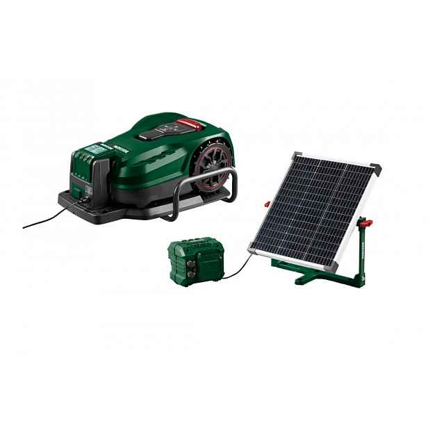 Parkside® Robotická sekačka Pamrc 250 A1 City s akumulátorem, nabíječkou a aku solární nabíjecí stanicí Paslm 25 A1