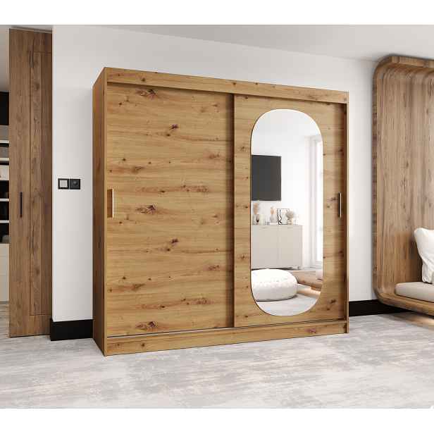 Šatní skříň Abi Royal Rozměry: 200 cm, Barva korpusu + barva dveří: Dub artisan + Dub artisan