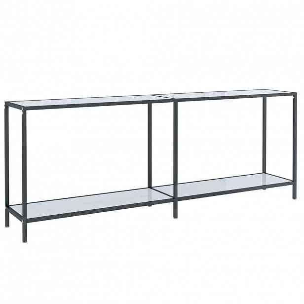 vidaXL Konzolový stolek bílý 200 x 35 x 75,5 cm tvrzené sklo