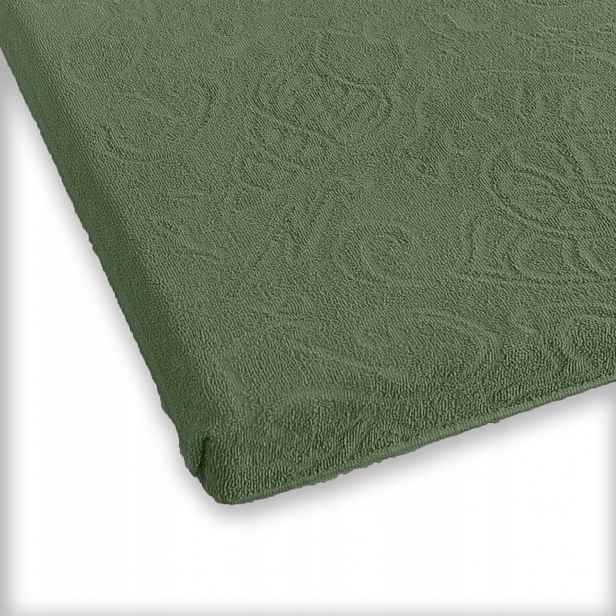 Froté prostěradlo bez gumičky 175x220 Tulipán zelené žakárové Zwoltex