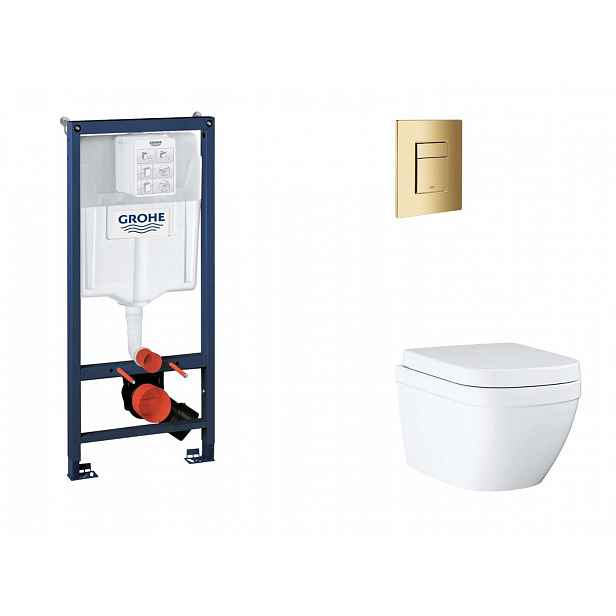 Grohe Rapid SL - Set předstěnové instalace, klozetu, sedátka SoftClose a tlačítka Skate Cosmopolitan, Triple Vortex, Cool Sunrise SANI11BB4127