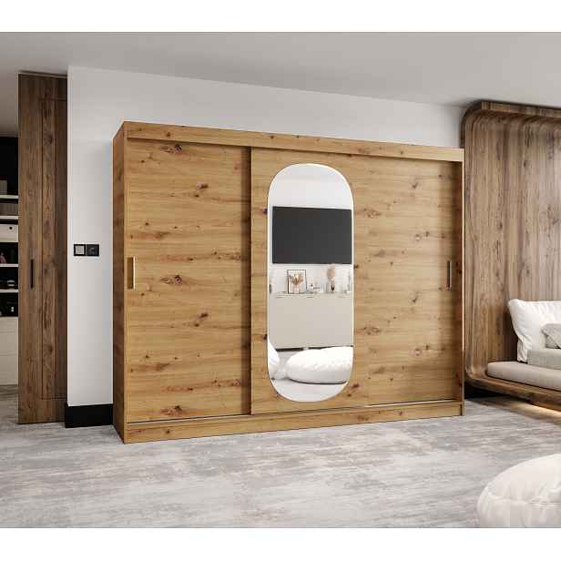 Šatní skříň Abi Royal Rozměry: 250 cm, Barva korpusu + barva dveří: Dub artisan + Dub artisan