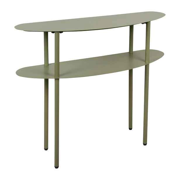 Zelený kovový konzolový stolek 28x90 cm Riqueza – Leitmotiv