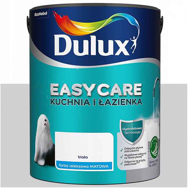 Barva na stěny stropů Dulux EasyCare Kuchyně a koupelna Bílá Matná 5L