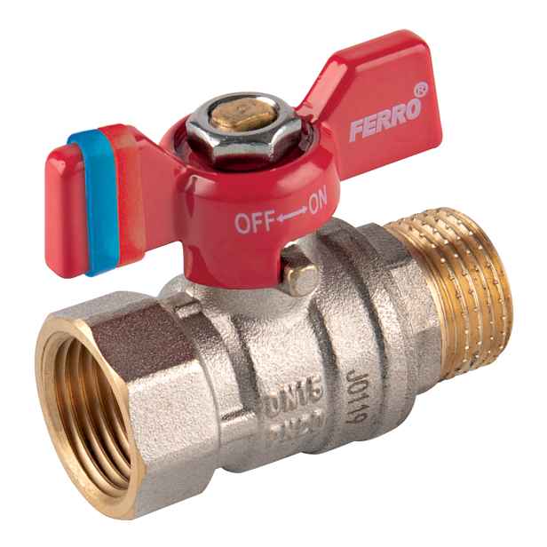 Ferro Kulový kohout   3/4", motýlek ŠM - jeden vnější závit