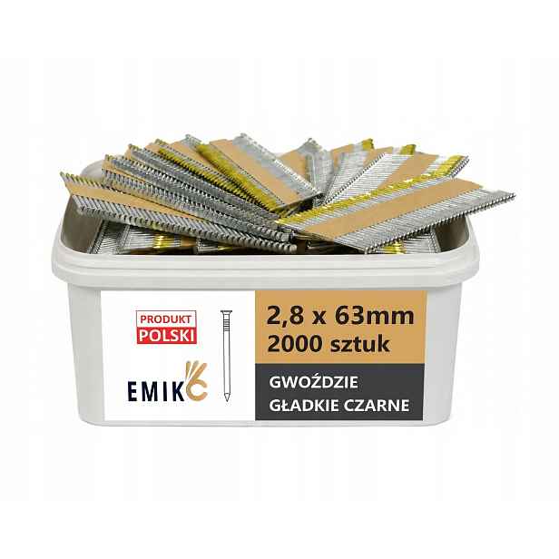Hřebíky do hřebíkovačky spojené papírem 2,8x63mm 34° 2000ks Hladké Ča