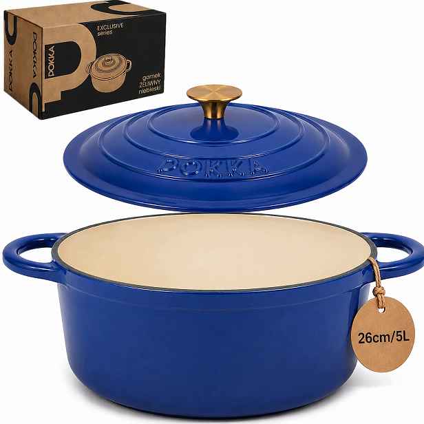 Hrnec S Poklicí 26 cm 5 l Pokka Indukce Modrá 26 cm