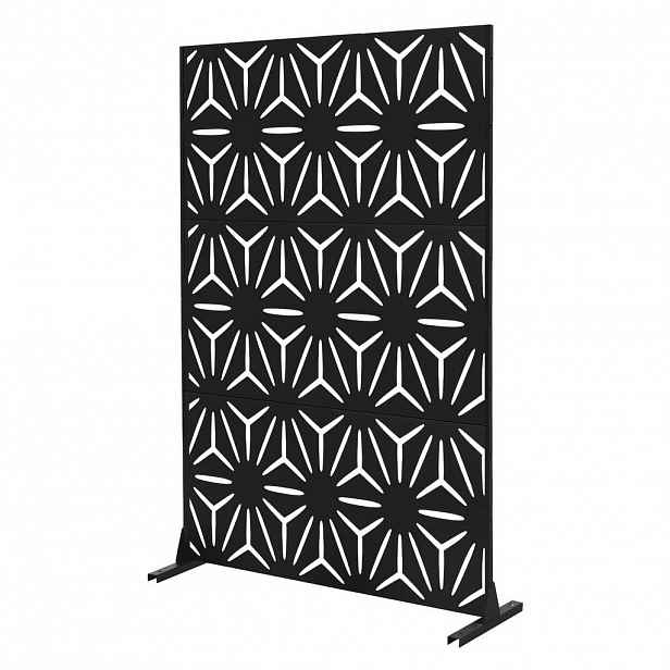ML-DESIGN KOVOVÝ PARAVÁN Torino 120x180 cm černý z oceli