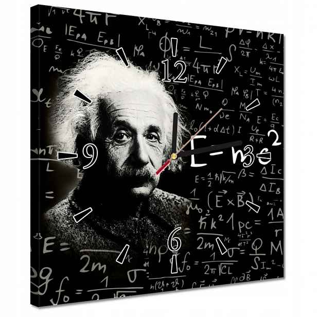 Nástěnné hodiny 30x30 Albert Einstein E=MC2
