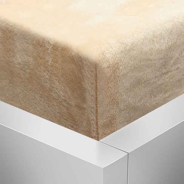 TOP OBOUSTRANNÉ Mikroplyšové prostěradlo DELUXE 90x200 - Béžová