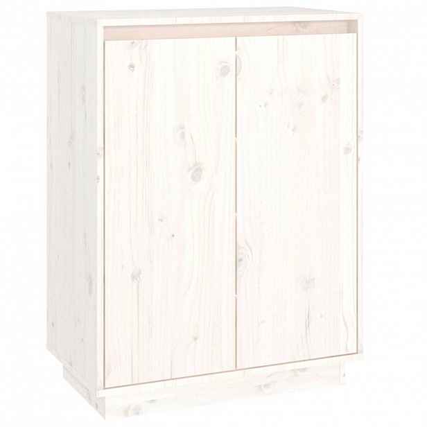 vidaXL Botník bílý 60 x 35 x 80 cm masivní borové dřevo