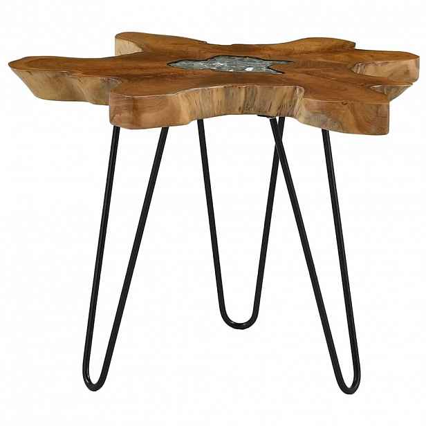 vidaXL Konferenční stolek 70 x 45 cm masivní teak a polyresin