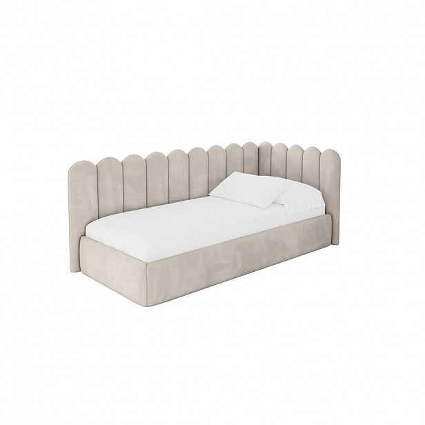 ALTDECOR JEDNOLŮŽKOVÁ POSTEL pro mládež s úložným prostorem, vlevo - ARTY 90x200 béžová