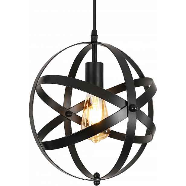 Stropní svítidlo E27, retro závěsná lampa, černá
